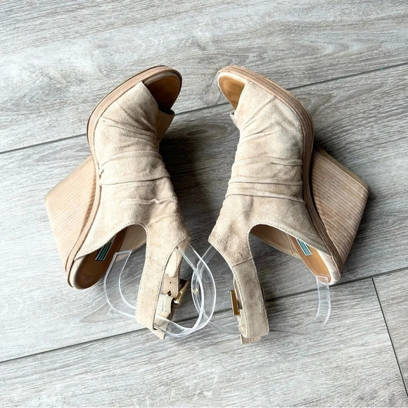 Vintage Arnold Churgin Handmade Chunky Heel Suede Leather  Slingback Sandal - Picture 7 of 16